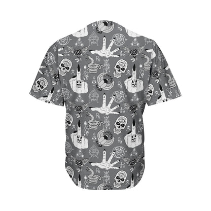 Gothic Wicca Curse Print Men's Baseball Jersey