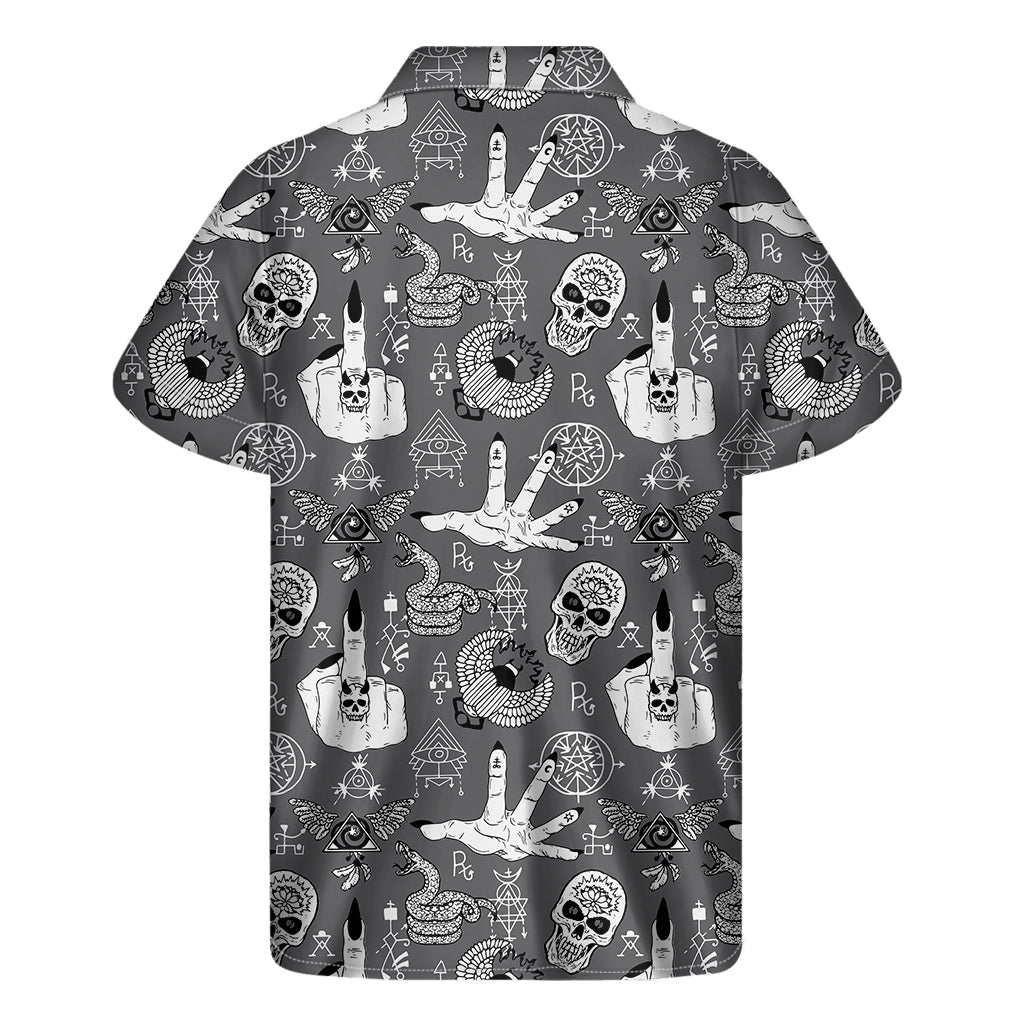 Gothic Wicca Curse Print Men's Short Sleeve Shirt