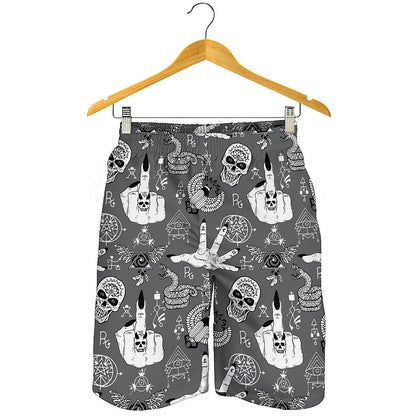 Gothic Wicca Curse Print Men's Shorts