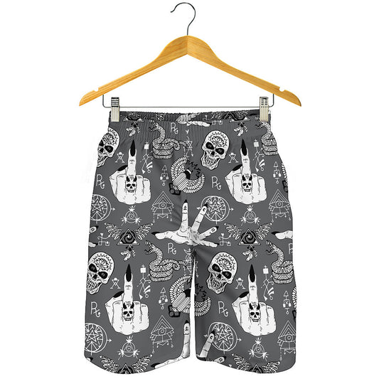 Gothic Wicca Curse Print Men's Shorts