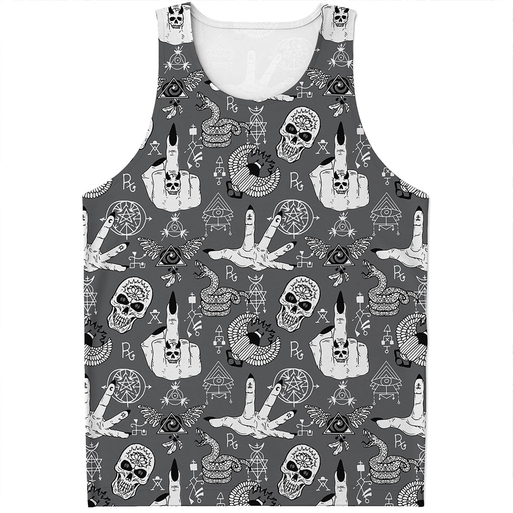 Gothic Wicca Curse Print Men's Tank Top