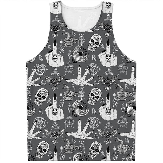 Gothic Wicca Curse Print Men's Tank Top