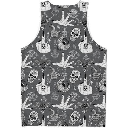 Gothic Wicca Curse Print Men's Tank Top
