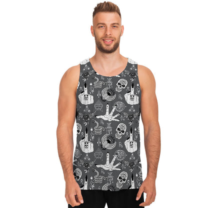 Gothic Wicca Curse Print Men's Tank Top