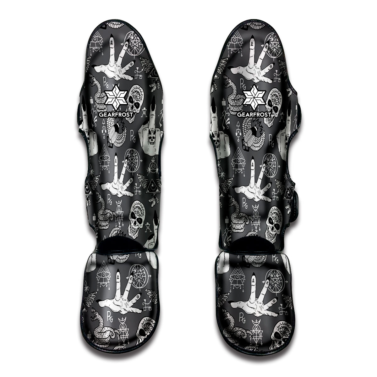Gothic Wicca Curse Print Muay Thai Shin Guard