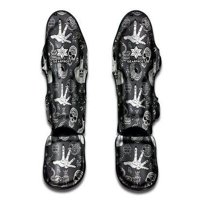 Gothic Wicca Curse Print Muay Thai Shin Guard