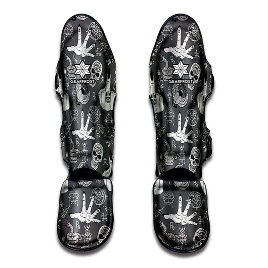 Gothic Wicca Curse Print Muay Thai Shin Guard
