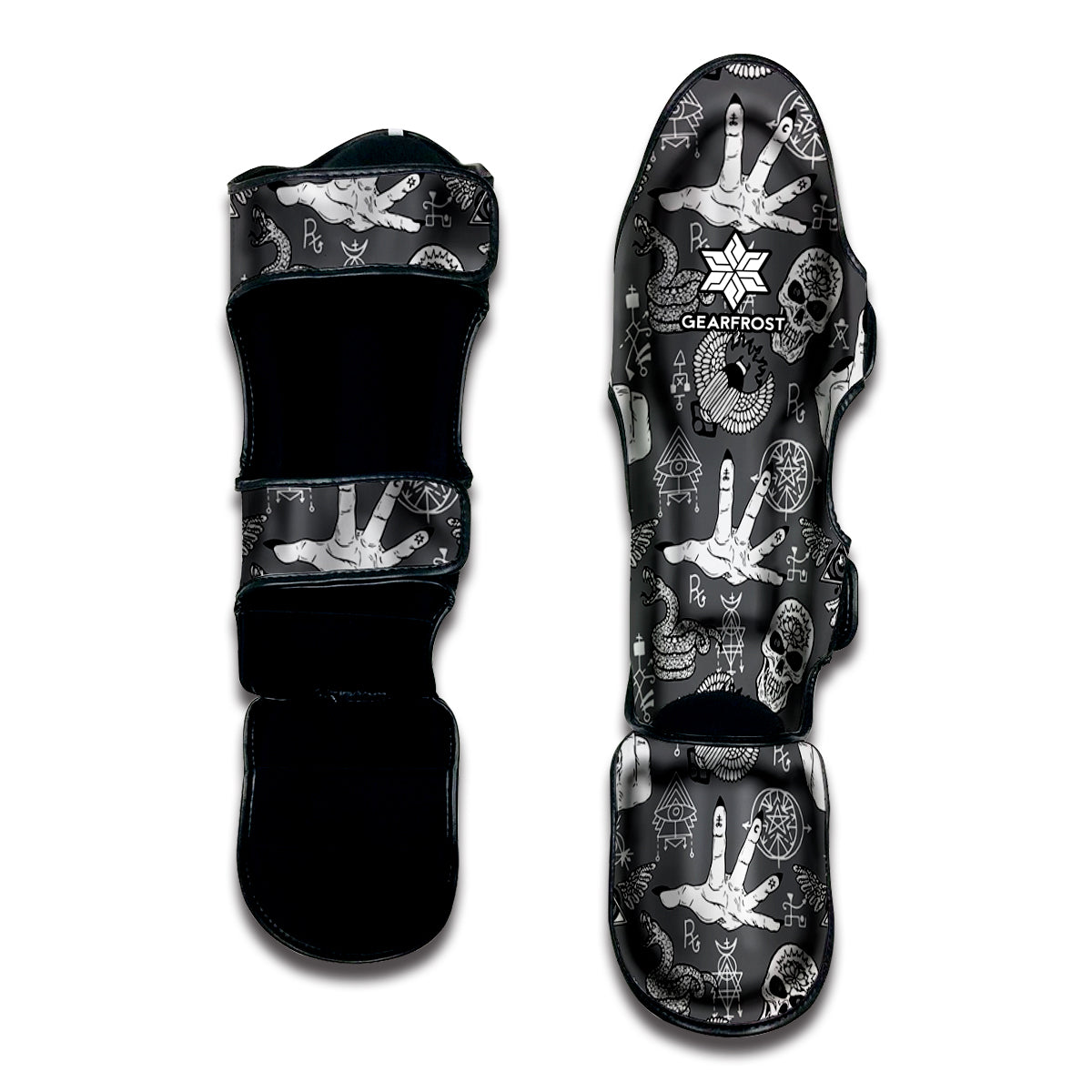 Gothic Wicca Curse Print Muay Thai Shin Guard