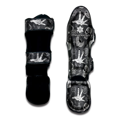 Gothic Wicca Curse Print Muay Thai Shin Guard