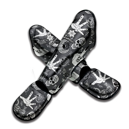 Gothic Wicca Curse Print Muay Thai Shin Guard