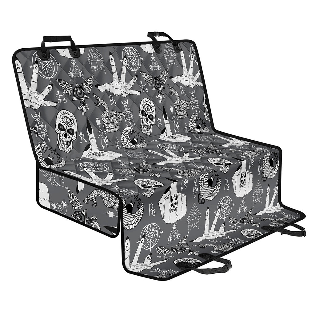 Gothic Wicca Curse Print Pet Car Back Seat Cover