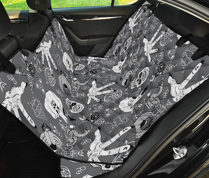 Gothic Wicca Curse Print Pet Car Back Seat Cover