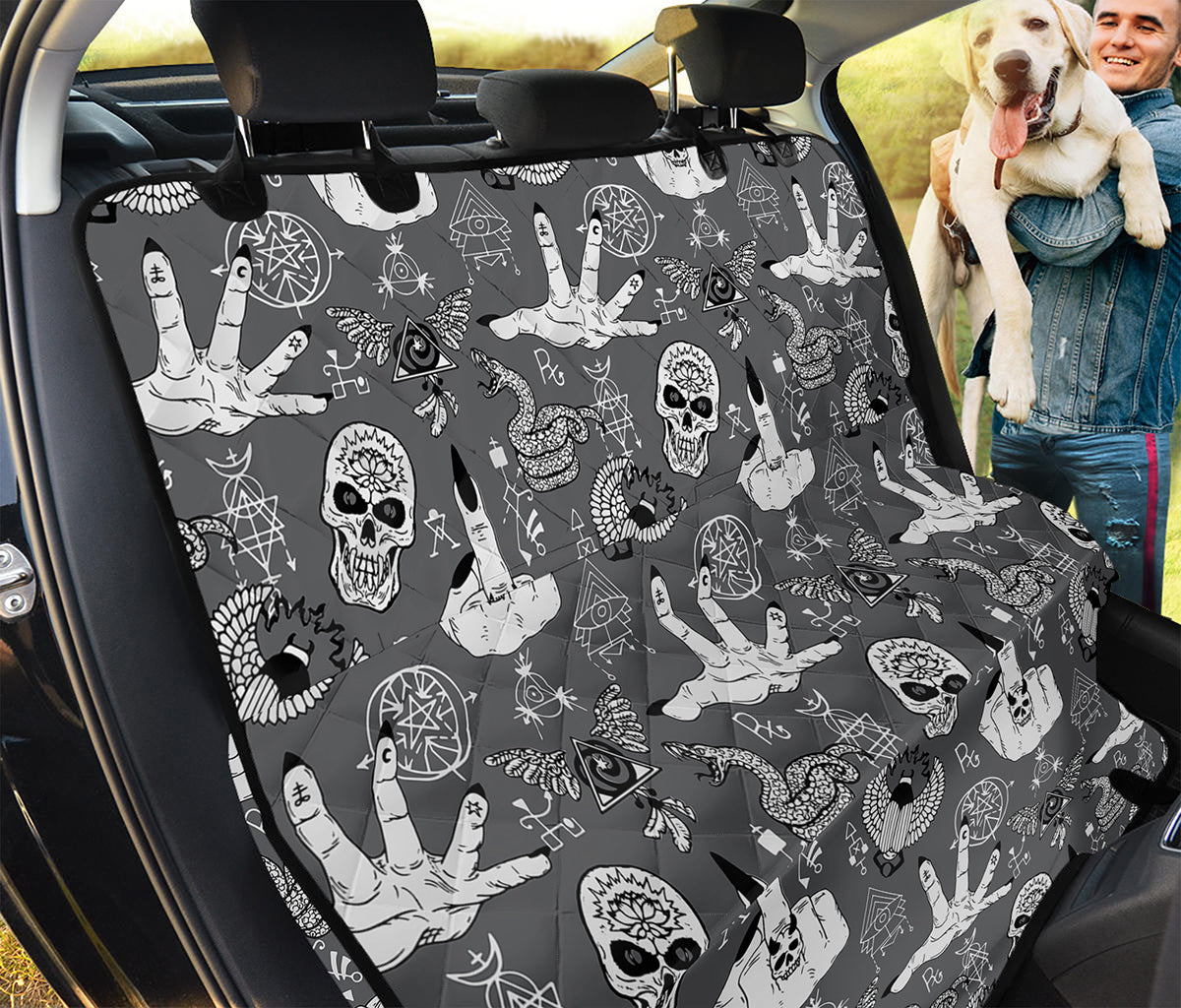 Gothic Wicca Curse Print Pet Car Back Seat Cover