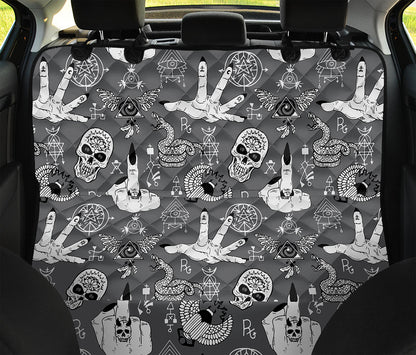 Gothic Wicca Curse Print Pet Car Back Seat Cover