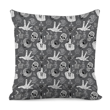 Gothic Wicca Curse Print Pillow Cover
