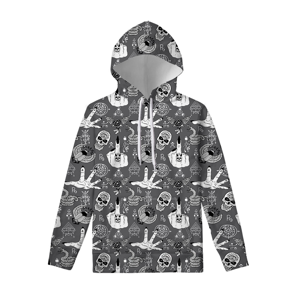 Gothic Wicca Curse Print Pullover Hoodie