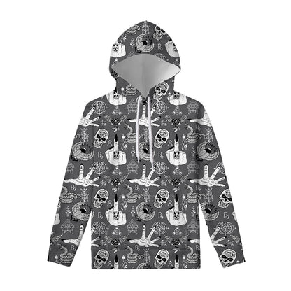 Gothic Wicca Curse Print Pullover Hoodie
