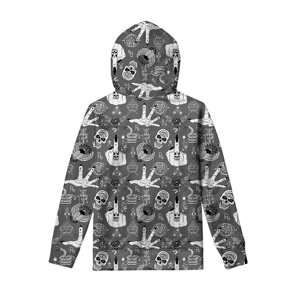 Gothic Wicca Curse Print Pullover Hoodie