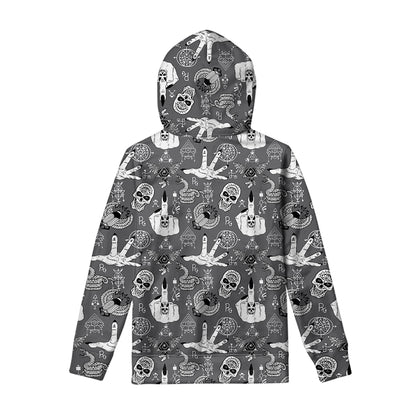 Gothic Wicca Curse Print Pullover Hoodie