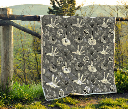 Gothic Wicca Curse Print Quilt