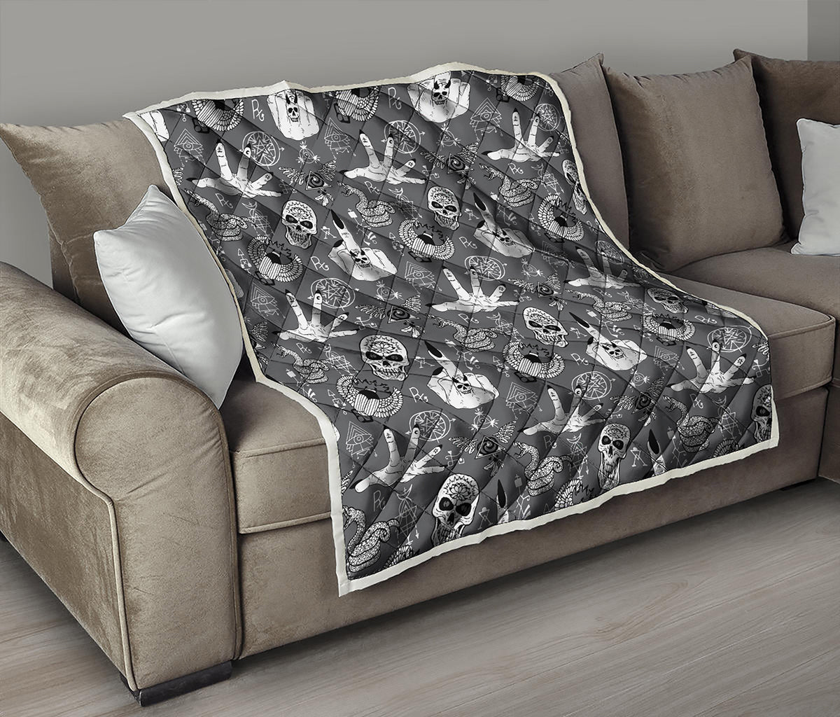 Gothic Wicca Curse Print Quilt