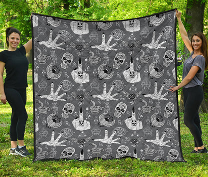 Gothic Wicca Curse Print Quilt