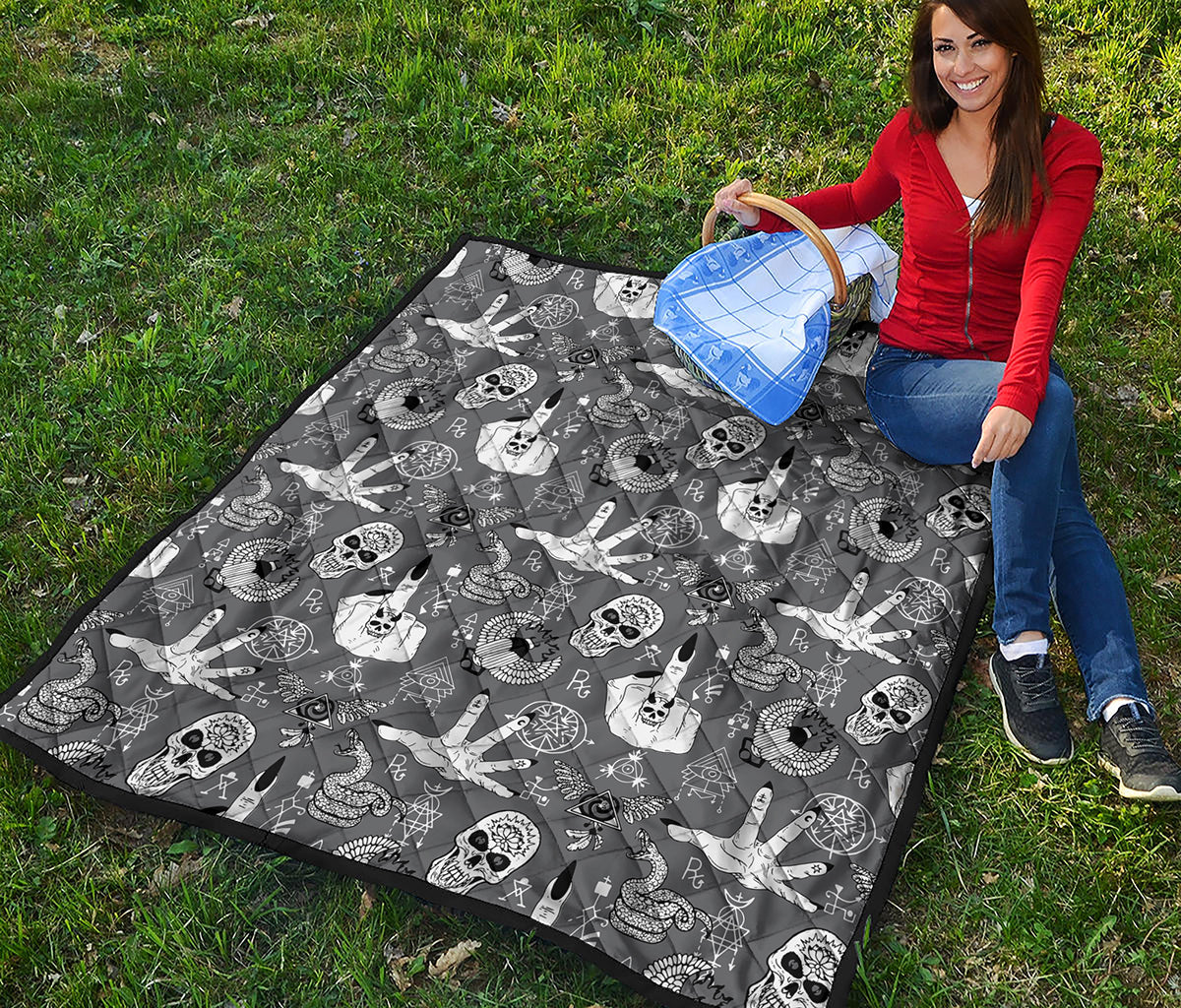 Gothic Wicca Curse Print Quilt