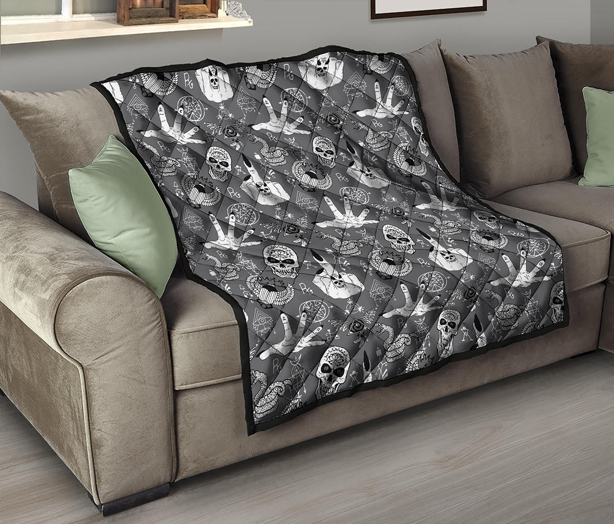 Gothic Wicca Curse Print Quilt