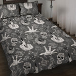 Gothic Wicca Curse Print Quilt Bed Set