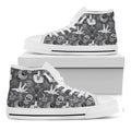 Gothic Wicca Curse Print White High Top Sneakers