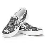 Gothic Wicca Curse Print White Slip On Shoes