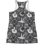 Gothic Wicca Curse Print Women's Racerback Tank Top
