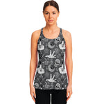 Gothic Wicca Curse Print Women's Racerback Tank Top