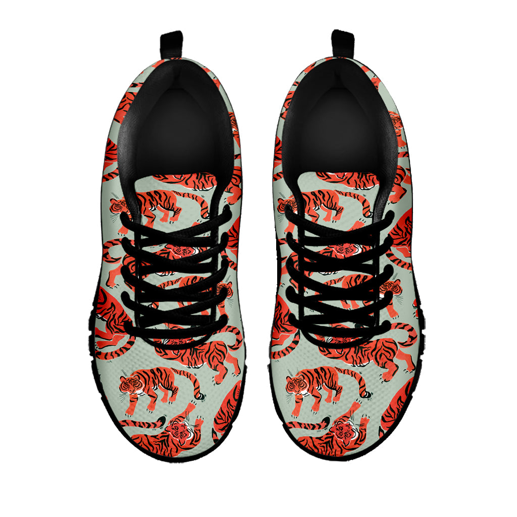 Gouache Tiger Pattern Print Black Sneakers