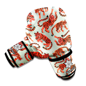 Gouache Tiger Pattern Print Boxing Gloves