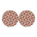 Gouache Tiger Pattern Print Car Coasters