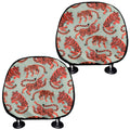 Gouache Tiger Pattern Print Car Headrest Covers