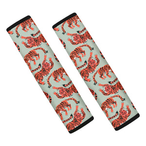 Gouache Tiger Pattern Print Car Seat Belt Covers