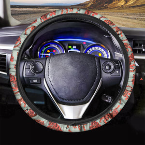 Gouache Tiger Pattern Print Car Steering Wheel Cover