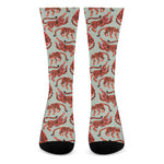 Gouache Tiger Pattern Print Crew Socks
