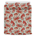 Gouache Tiger Pattern Print Duvet Cover Bedding Set