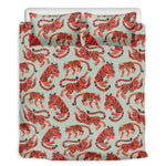 Gouache Tiger Pattern Print Duvet Cover Bedding Set