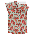 Gouache Tiger Pattern Print Duvet Cover Bedding Set