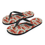 Gouache Tiger Pattern Print Flip Flops