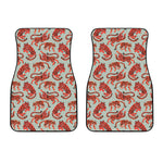 Gouache Tiger Pattern Print Front Car Floor Mats