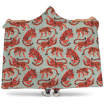 Gouache Tiger Pattern Print Hooded Blanket