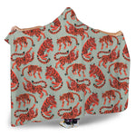 Gouache Tiger Pattern Print Hooded Blanket