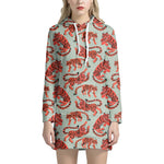 Gouache Tiger Pattern Print Hoodie Dress