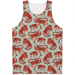 Gouache Tiger Pattern Print Men's Tank Top