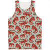 Gouache Tiger Pattern Print Men's Tank Top